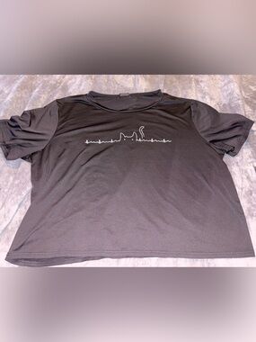SHEIN CURVE Black Cat Heartbeat Graphic T-Shirt 5XL Plus Size